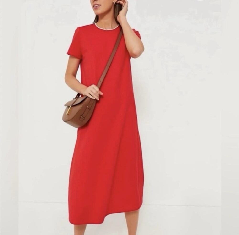 Tuckernuck Colbie Red Short Sleeve Midi Dress Sz M EUC